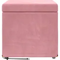 vidaXL Tabouret Rose 41 x 41 x 40 cm Velours et bois d'ingénierie