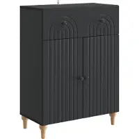 vidaXL Buffet noir 66 x 34,5 x 90 cm en aggloméré
