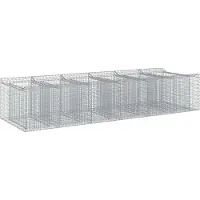 vidaXL Jardinière surélevée en gabions, 2 pièces, 300 x 100 x 60 cm, acier galvanisé