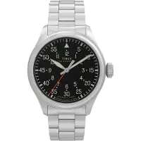 Timex Montre à affichage analogique noir / argent