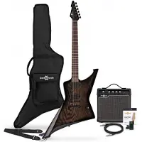 Gear4Music Harlem Z Electric Guitar + 15W Amp Pack Black