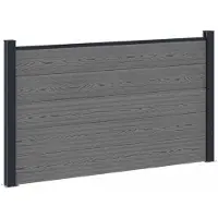 vidaXL : Ensemble de jardin, 180 x 105 cm, en bois composite (WPC) et aluminium, couleur gris