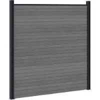 vidaXL Ensemble de clôture 180 x 186 cm en WPC et aluminium, gris