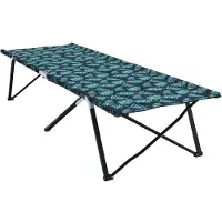 vidaXL Lit pliant de camping « Feuilles de la forêt » 206 x 76 x 74 cm