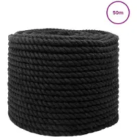 vidaXL Corde Noir 1,2 X 1,2 X 5000 Cm Coton