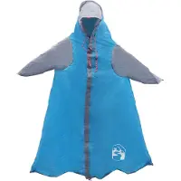 vidaXL Poncho imperméable 2 en 1 avec capuche , bleu, 262 x 126 x 130 cm