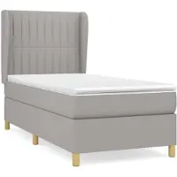 vidaXL Lit boxspring avec matelas gris clair 90x190 cm Tissu