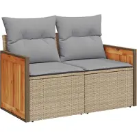 vidaXL Ensemble de canapés de jardin , 11 pièces, couleur beige et gris clair