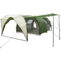 vidaXL Tente tunnel pour 6 personnes, verte, en polyester 185T avec revêtement PU