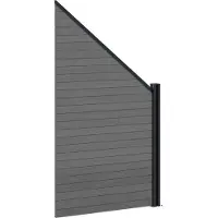 vidaXL Ensemble de clôture 95 x 180 cm en WPC et aluminium, gris