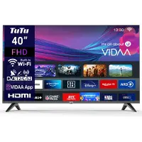 Tutu TUV40FQ1 Smart TV Téléviseur FHD 40 pouces (100 cm) avec WLAN, triple tuner (DVB-T/T2, DVB-C, DVB-S/S2), App Store, Prime Video, Netflix, YouTube, DAZN, Disney