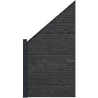 vidaXL Ensemble de clôture 95 x 180 cm en WPC et aluminium noir
