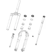 RockShox Fourche Csu Solo Air 27,5 42 Off Set en aluminium conique, finition Diffusion Black (sans dégradés) Pike A1a2 (2014)