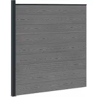 vidaXL Ensemble de clôture 175 x 186 cm en WPC et aluminium, gris