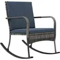 vidaXL Fauteuil à bascule de jardin en rotin synthétique, anthracite