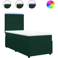 vidaXL Lit boxspring avec matelas vert foncé 80x200 cm velours