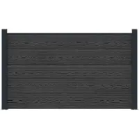 vidaXL : Ensemble de jardin, 180 x 105 cm, en bois composite (WPC) et aluminium, couleur noire