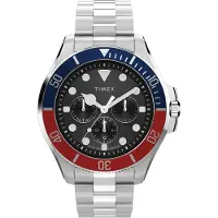 Timex Montre à affichage analogique bleu / rouge / argent