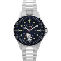 Timex Montre à affichage analogique noir / argent