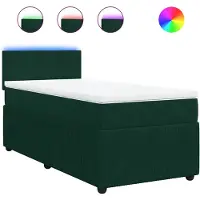 vidaXL Lit boxspring avec matelas vert foncé 80x200 cm velours