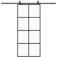 vidaXL Porte coulissante avec ferrure noire 90x205 cm verre ESG