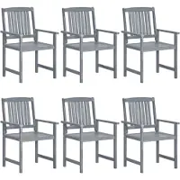 vidaXL Chaises de jardin 6 pcs. Bois massif acacia gris