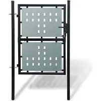 vidaXL Portail Simple De Clôture Noir 100x175 Cm