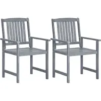 vidaXL Chaises de jardin 2 pcs. Gris Bois massif Acacia