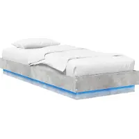 vidaXL Sommier avec LED, gris béton, 80 x 200 cm, aggloméré