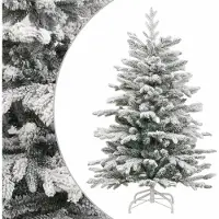 vidaXL Sapin de Noël artificiel à charnières avec neige floquée 180 cm