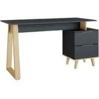 Vicco Bureau Nautica Anthracite 138x60cm avec tiroirs, L, Model 36902