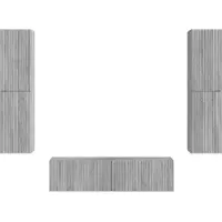 vidaXL : Ensemble de 6 meubles TV, couleur Sonoma gris, en panneaux de particules