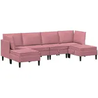 vidaXL Ensemble de salon avec coussins et rangement, 6 pièces, velours rose
