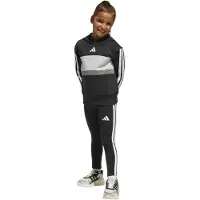 Adidas Survêtement 'SEASONAL ESSENTIALS TIBERIO 3 STRIPES FLEECE LEGGINGS' gris / noir / blanc