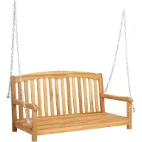 vidaXL Banc à bascule, 114 x 61 x 61,5 cm, bois massif teck, finition naturelle