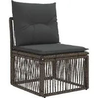 vidaXL Canapé sans accoudoirs , gris, en polyrotin