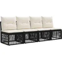 vidaXL Ensemble de canapés de jardin , 13 pièces, noir et crème, en polyrotin
