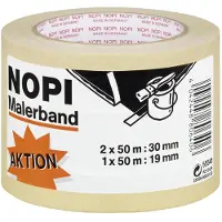 NOPI ruban de masquage en papier crêpe pour peintres, tour de 2 actions, beige, 2 rouleaux de 50 mètres