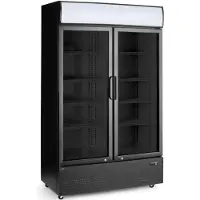 Arctic Réfrigérateur mural arrière avec panneau rétroéclairé, deux portes, Arctic, 512 L, noir, 220-240 V/510 W, 1120 x 585 x (H) 1900 mm