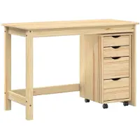 vidaXL Ensemble bureau et caisson à roulettes MOSS, 2 pièces, marron