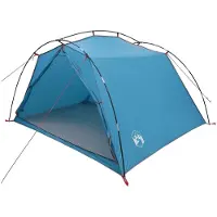 vidaXL Tente tunnel pour 4 personnes, bleu, polyester 185T avec revêtement PU