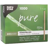 Papstar Bâtonnets d'agitation Pure 1000 pièces brun clair (1000x)