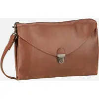 Harold's Cuir sac à épaule bandoulière pochette Fold Handbag Clutch Cognac brun