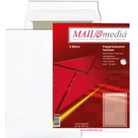 Mailmedia 30002544 Pochettes arrière en carton B4, sans fenêtre, 120 g/qm, blanc, 5 pièces (5 pcs)