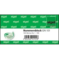 Sigel bloc de numéro 1-100, 105 x 50 mm, 100 feuilles