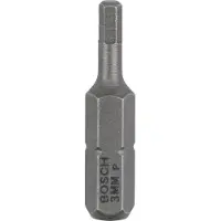 Bosch Lot de 3 embouts de vissage Extra-dur pour vis 6 pans creux HEX3 à queue 6 pans mâle 1/4 Longueur 25mm 2607001722