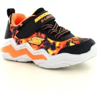 SKECHERS Baskets lumineuses Gore & Strap nourrissons Garçon Erupters IV Noir Orange
