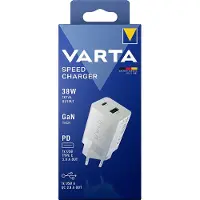 Varta Speed Charger 38w Gan Pd Usb-c 20w + Usb-a 18w Usb-a And Usb-c Wall Charger Clair
