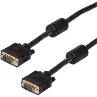 Akyga AK-AV-09 VGA Monitor Verbindungkabel 2x S-VGA mit ferritfilter 15m schwarz câble VGA VGA (D-Sub) Noir