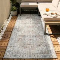FRAAI Tapis de couloir lavable - Domingo Mandala Beige | 80x300 cm | Tapis de couloir | Tissage plat